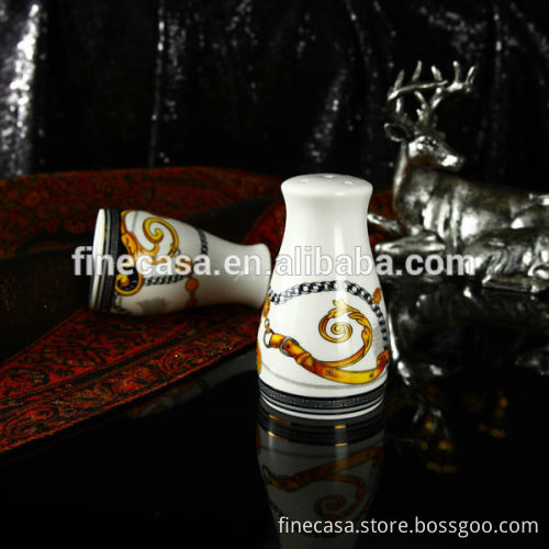 Luxury Fine Bone China Ceramic Salt and Pepper Holder of Knight